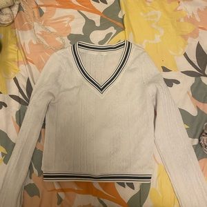 white v neck sweater